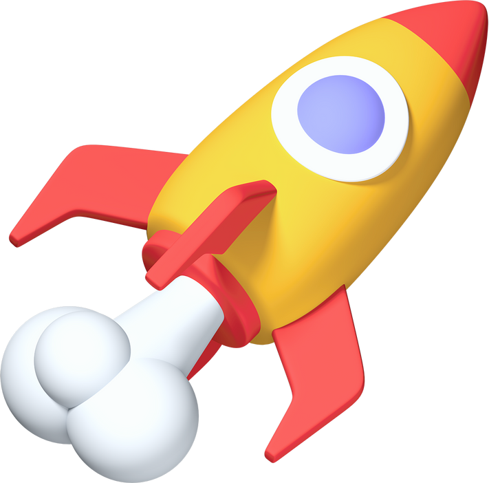 Rocket Colorful 3D Icon